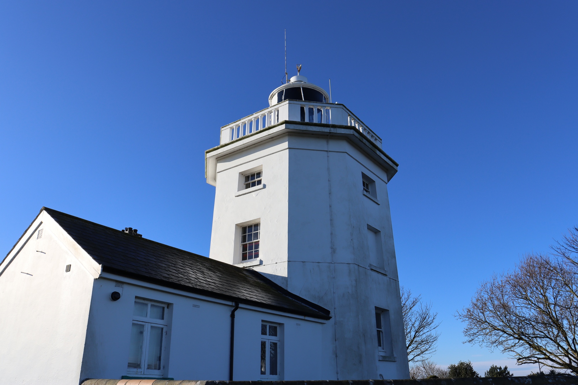 Cromer Lighthouse against blue sky